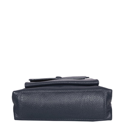 Wholesale Leather Messenger Sling Bag for Men & Women – Crossbody Bag for Travel, Work & Business Use - Navy Blue