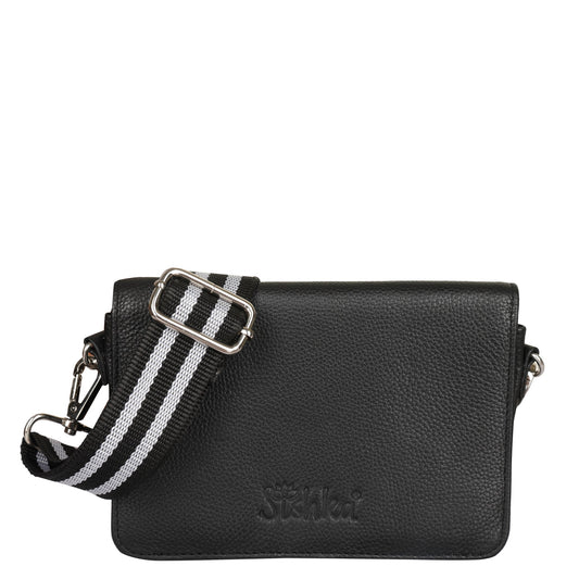 Genuine Leather Black Crossbody Shoulder Bag for Men & Women – Wholesale Sling Messenger Bag for Work & Daily Use