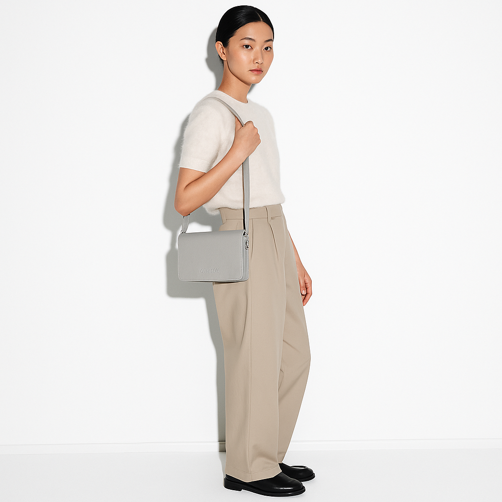 Genuine Leather Grey Crossbody Shoulder Bag for Men & Women – Wholesale Sling Messenger Bag for Travel & Daily Use