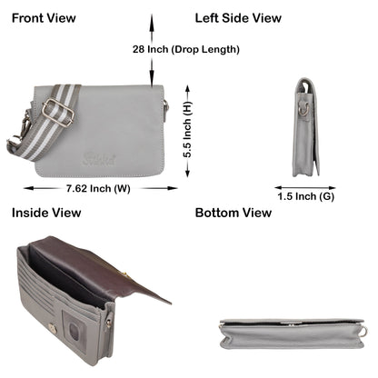 Genuine Leather Grey Crossbody Shoulder Bag for Men & Women – Wholesale Sling Messenger Bag for Travel & Daily Use