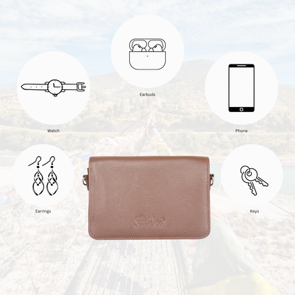 Genuine Leather Wholesale Light Brown Crossbody Shoulder Bag for Men & Women – Messenger Bag for Work, Travel & Daily Use