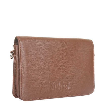 Genuine Leather Wholesale Light Brown Crossbody Shoulder Bag for Men & Women – Messenger Bag for Work, Travel & Daily Use