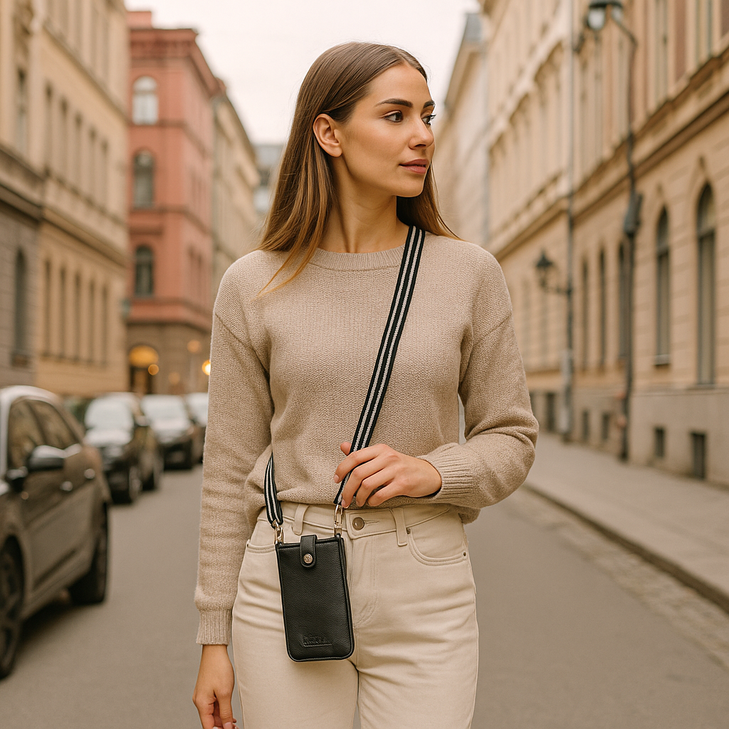 Black - Wholesale Premium Leather Crossbody Phone Sling Wallet Bag for Daily Use, Work & Travel for Men and Women