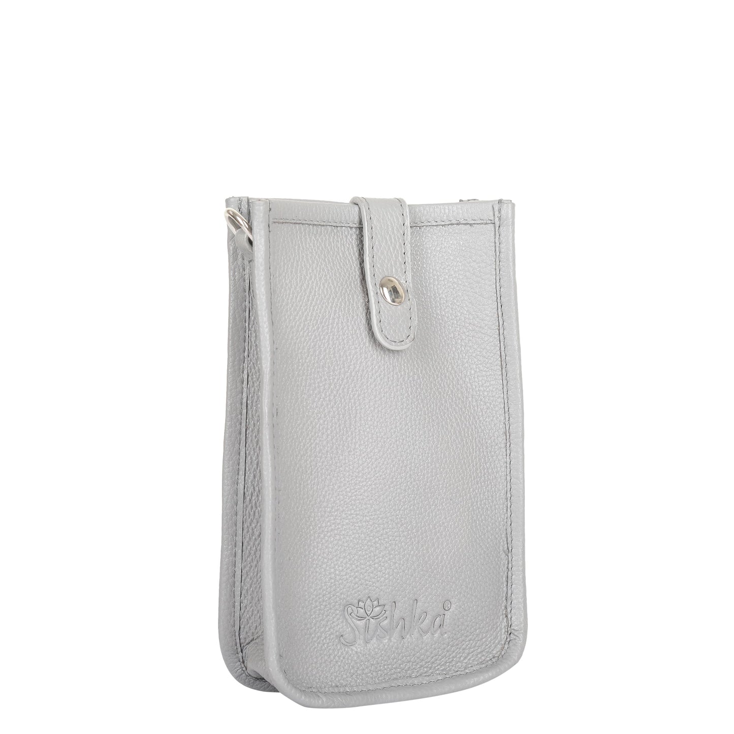 Grey -Genuine Leather Wholesale Crossbody Phone Sling Wallet Bag for Daily Use, Work & Travel for Men and Women