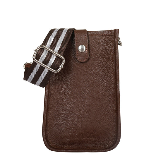 Light Brown - Wholesale  Premium Leather Crossbody Phone Sling Wallet Bag  for Daily Use, Work & Travel for Men and Women