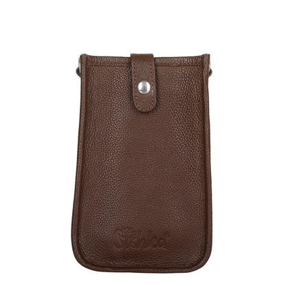Light Brown - Wholesale  Premium Leather Crossbody Phone Sling Wallet Bag  for Daily Use, Work & Travel for Men and Women