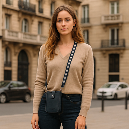 Navy Blue - Premium Leather Wholesale Crossbody Phone Sling Wallet Bag  for Daily Use, Work & Travel for Men and Women