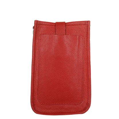 Red -Genuine Leather Crossbody Phone Sling Wallet Bag - Daily Use, Work & Travel for Men and Women