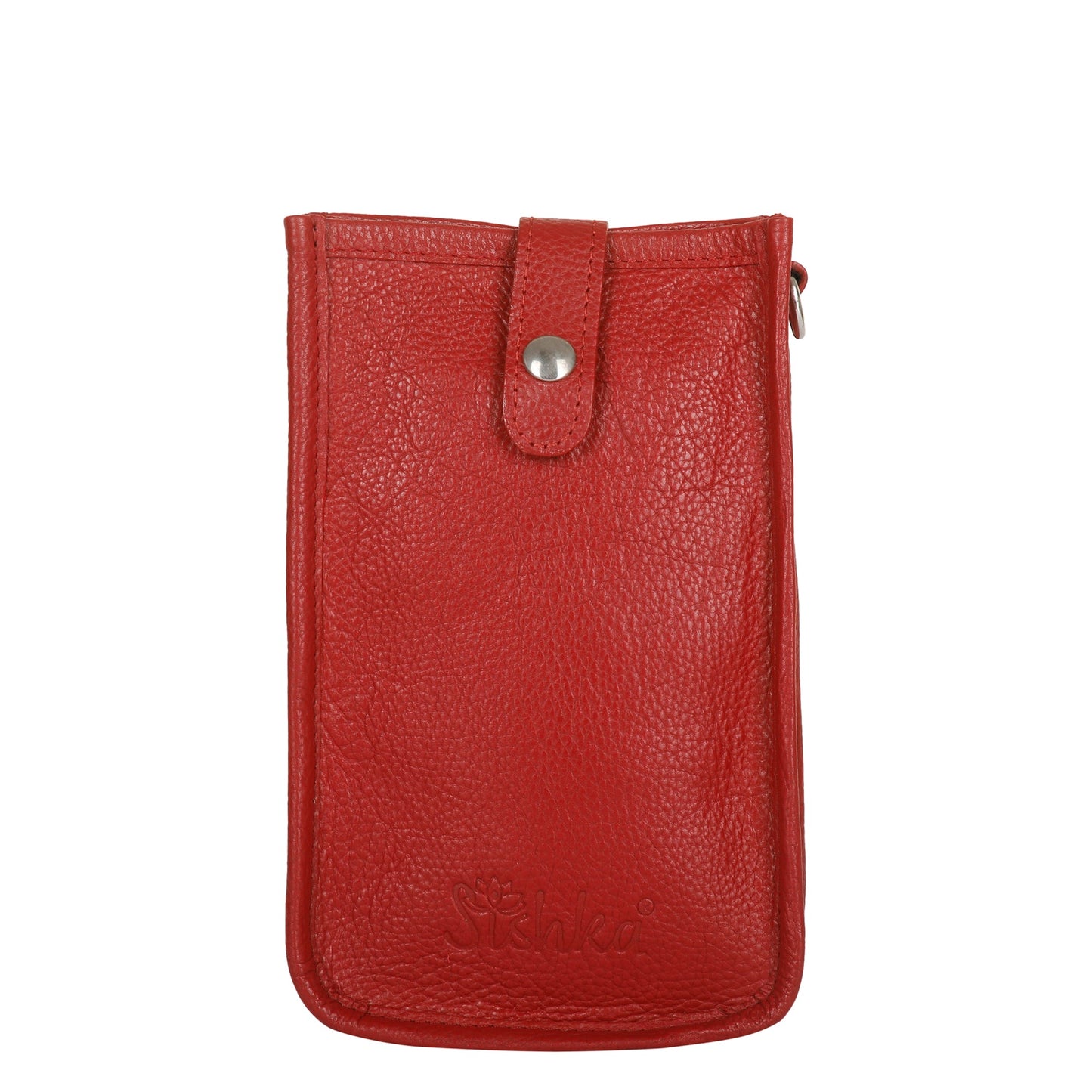 Red -Genuine Leather Crossbody Phone Sling Wallet Bag - Daily Use, Work & Travel for Men and Women