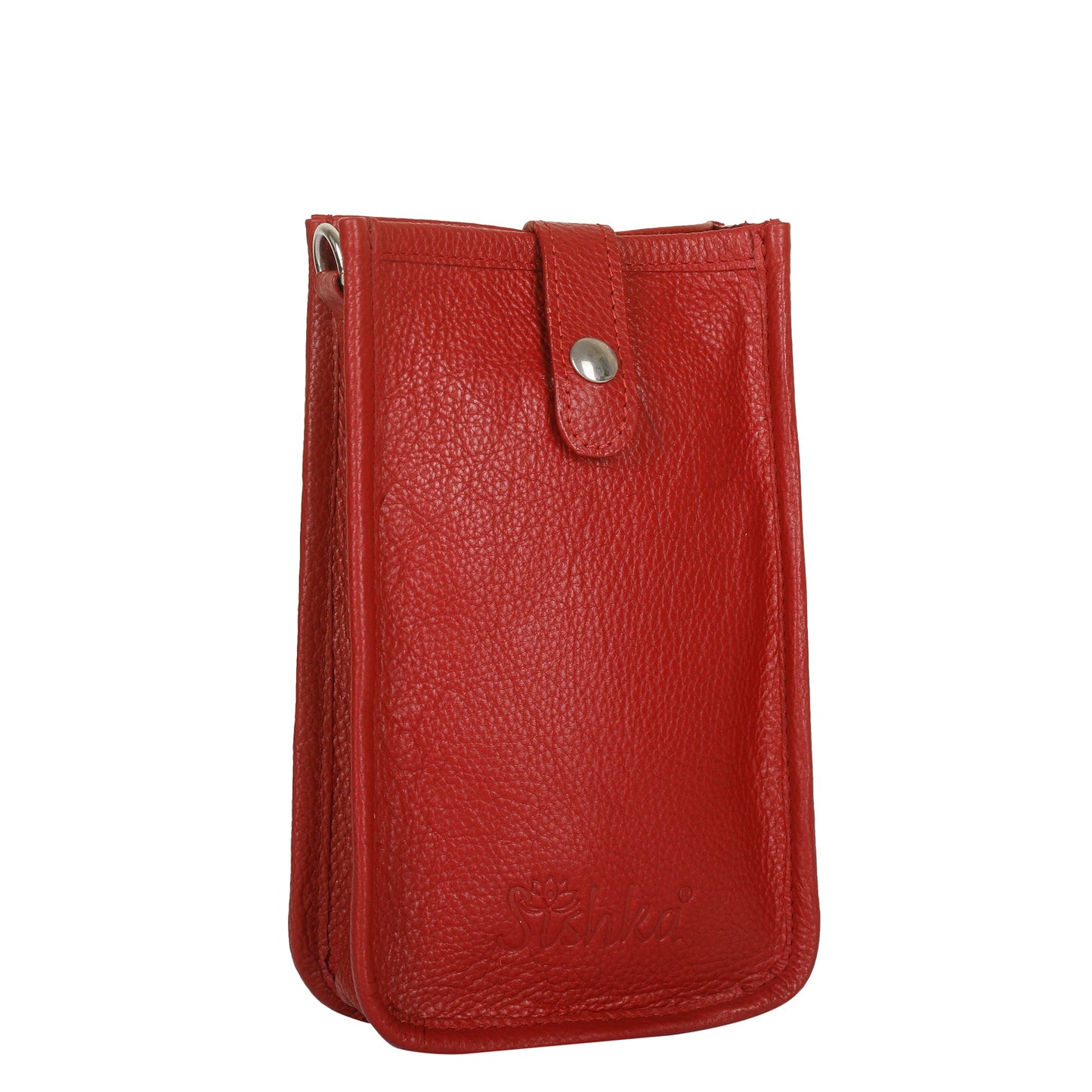Red -Genuine Leather Crossbody Phone Sling Wallet Bag - Daily Use, Work & Travel for Men and Women
