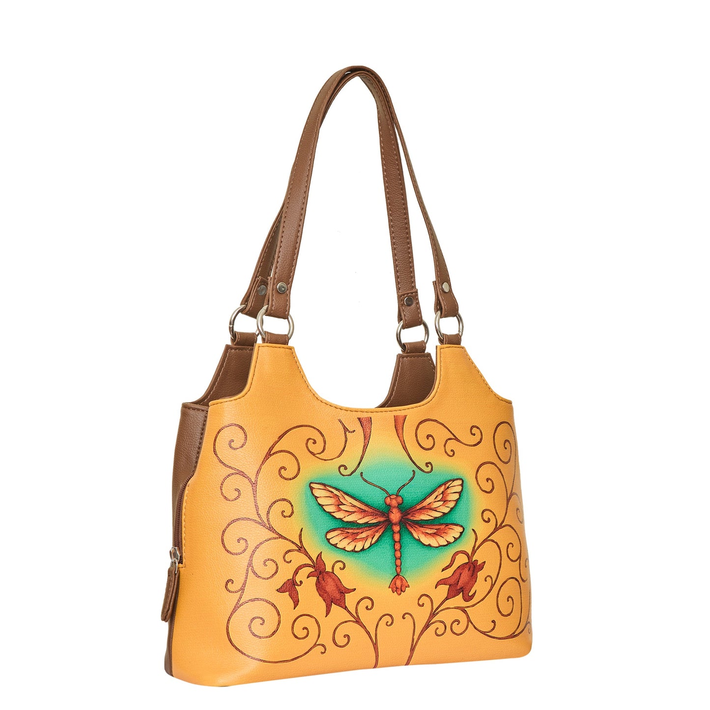 Hand Printed Wholesale Vegan Leather Shoulder Tote Bag for Women – Stylish Top Handle Handbag Purse– Travel, Office & Daily Use