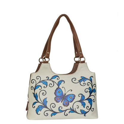 Wholesale Hand Printed Vegan Leather Shoulder Tote Bag for Women – Stylish Top Handle Handbag Purse– Travel, Office & Daily Use