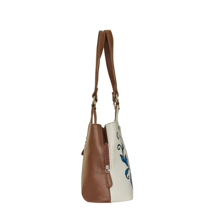 Wholesale Hand Printed Vegan Leather Shoulder Tote Bag for Women – Stylish Top Handle Handbag Purse– Travel, Office & Daily Use