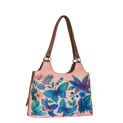 Wholesale Botanical Hand Printed Vegan Leather Shoulder Tote Bag for Women – Stylish Top Handle Handbag Purse– Travel, Office & Daily Use