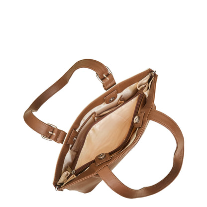 Tote Bag for Ladies– Floral Women's Hand Printed Vegan Leather Shoulder, Handbag & Top Handle Purse – Travel, Work & Daily Use