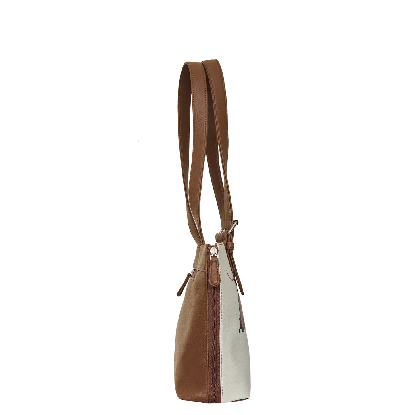 Tote Bag for Ladies– Floral Women's Hand Printed Vegan Leather Shoulder, Handbag & Top Handle Purse – Travel, Work & Daily Use