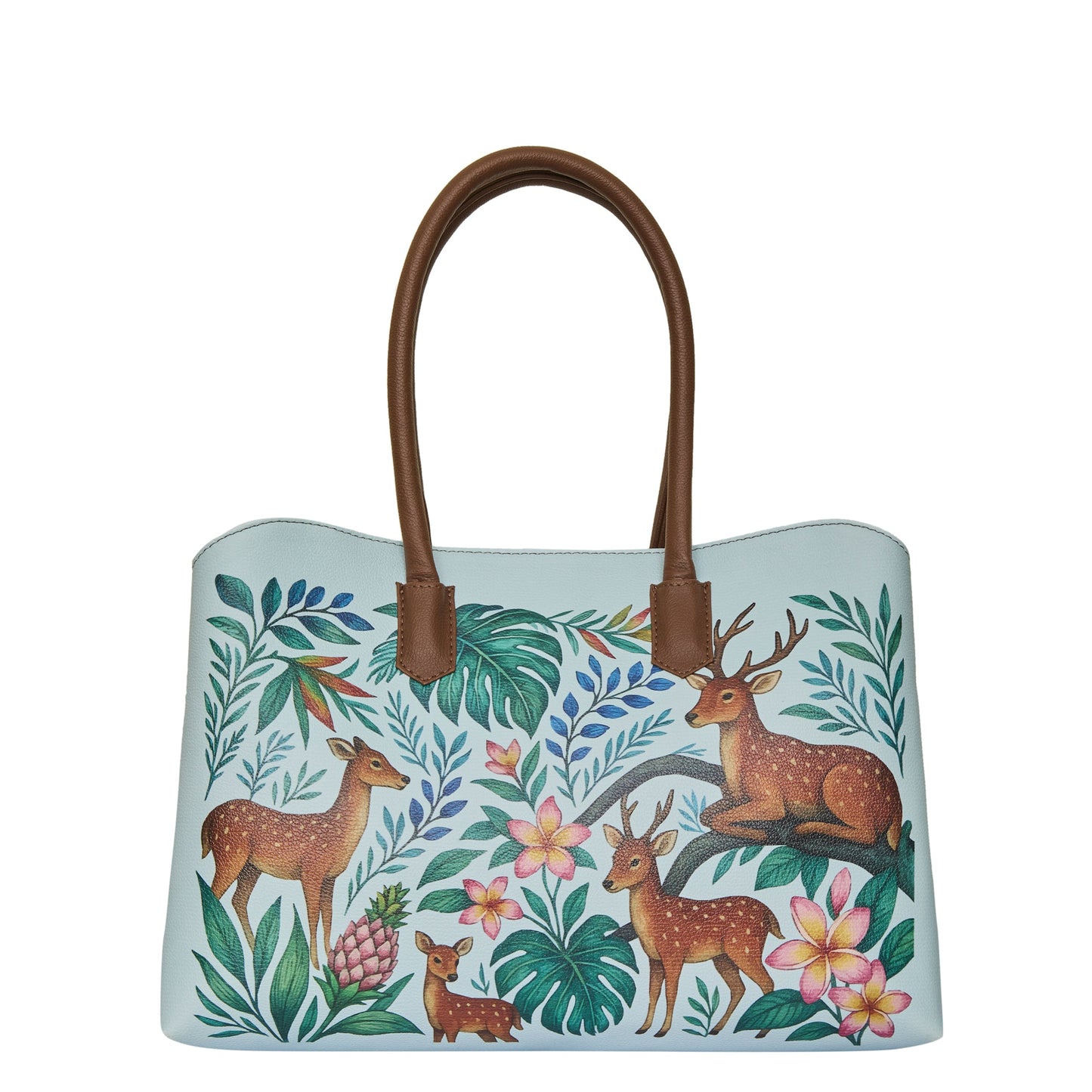 Vegan Leather Deers Hand Printed Wholesale Carryall Tote for Women – Stylish Shoulder, Top Handle & Handbag for Ladies – Office, Work, Travel & Daily Use