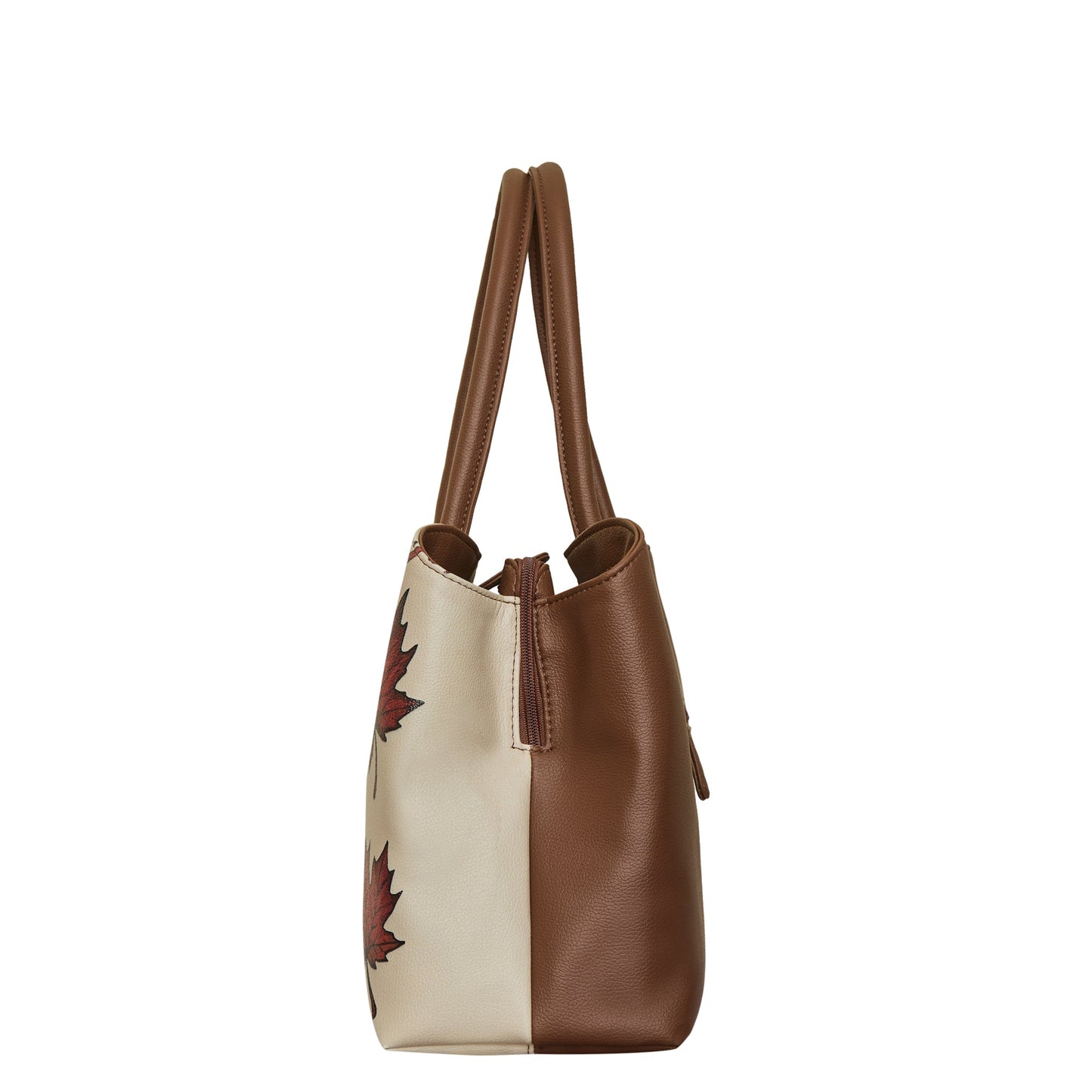 Maple Leaf Hand Printed Vegan Leather  Wholesale Carryall for Women – Stylish Shoulder, Top Handle & Handbag for Ladies – Office, Work, Travel & Daily Use