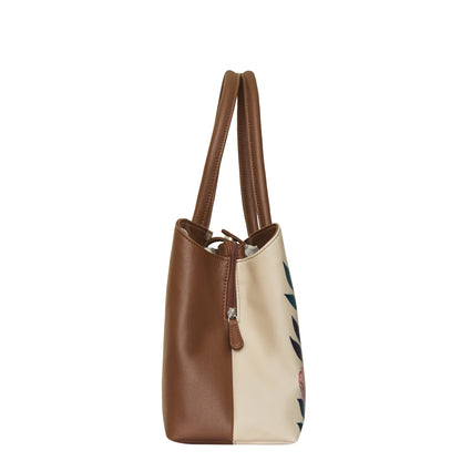 Women’s Peacock Hand Printed Vegan Leather Wholesale Carryall Tote – Stylish Shoulder & Top Handle Bag for Everyday Use