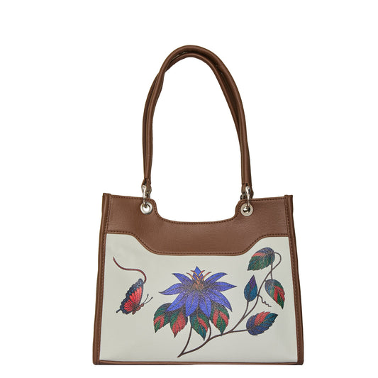 Women’s Hand Printed Vegan Leather Satchel Handbag – Wholesale Shoulder & Top Handle Bag – Office, Work, Travel & Daily Use