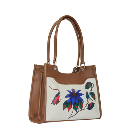 Women’s Hand Printed Vegan Leather Satchel Handbag – Wholesale Shoulder & Top Handle Bag – Office, Work, Travel & Daily Use