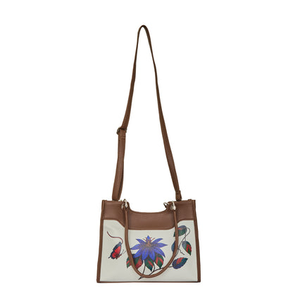Women’s Hand Printed Vegan Leather Satchel Handbag – Wholesale Shoulder & Top Handle Bag – Office, Work, Travel & Daily Use
