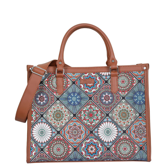 Women’s Multicolor Laptop Handbags with Vegan Leather Trim – Wholesale