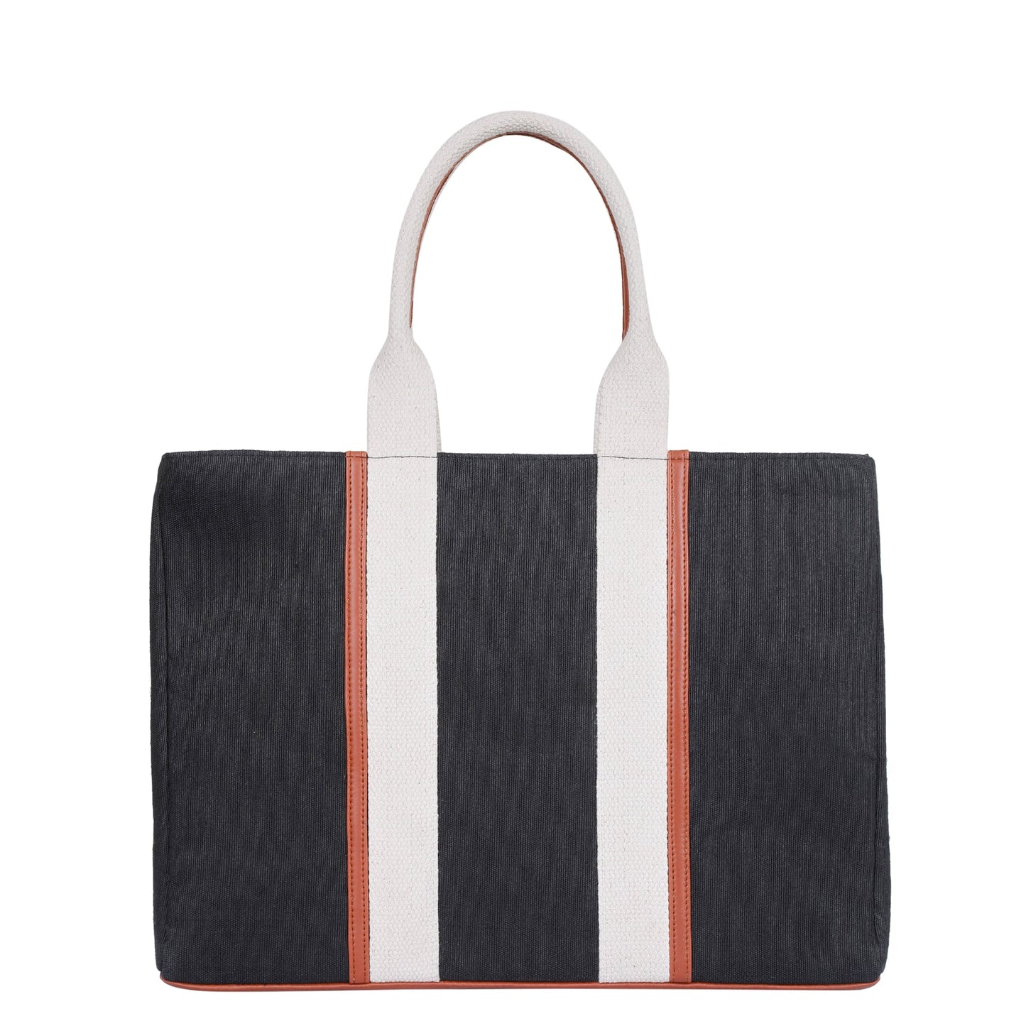 Wholesale  Black Canvas Tote Handbag with Zipper Strap
