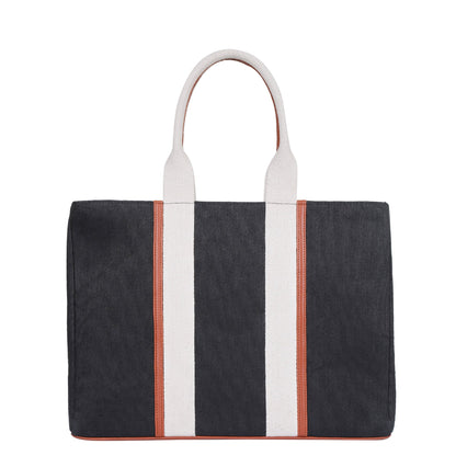 Wholesale  Black Canvas Tote Handbag with Zipper Strap