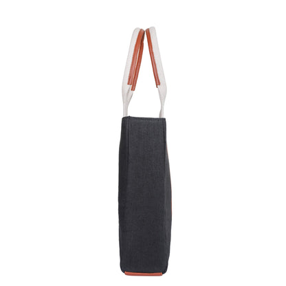 Wholesale  Black Canvas Tote Handbag with Zipper Strap