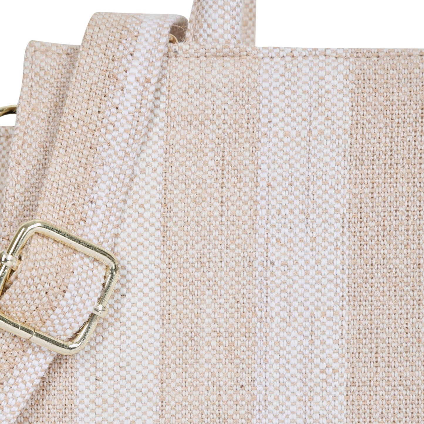 Wholesale Taupe Striped Canvas Crossbody Tote Handbag For Travel Use