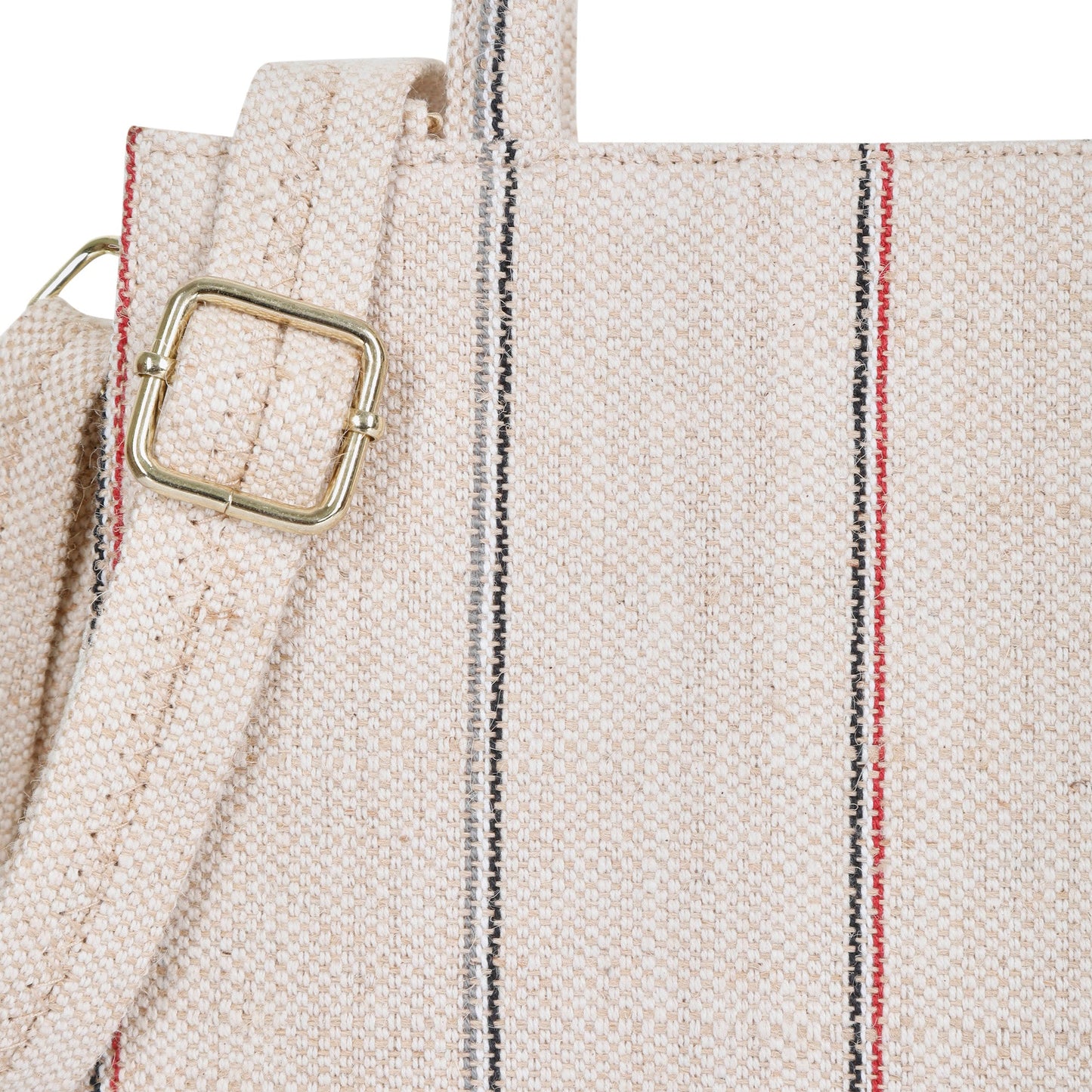 Wholesale  Beige Striped Canvas Crossbody Tote bag for Everyday Use