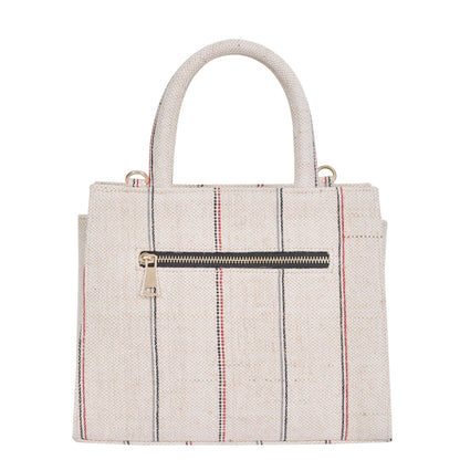 Wholesale  Beige Striped Canvas Crossbody Tote bag for Everyday Use