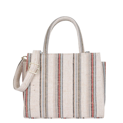 Wholesale  Brown & Grey Canvas Crossbody Tote Bag for Travel