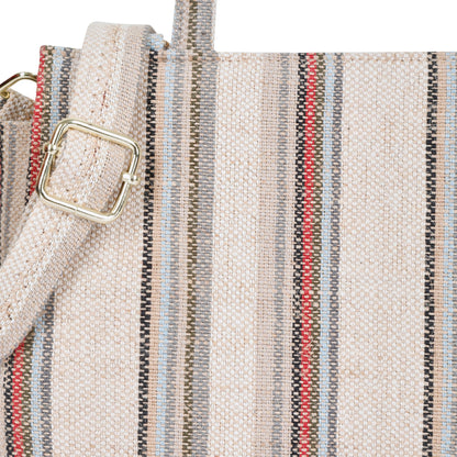 Wholesale  Brown & Grey Canvas Crossbody Tote Bag for Travel
