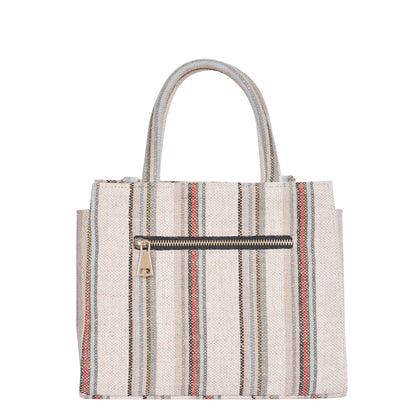 Wholesale  Brown & Grey Canvas Crossbody Tote Bag for Travel