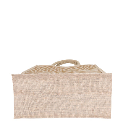 Zebra Print Natural Jute Tote Bags for Eco Shopping – Wholesale Supply