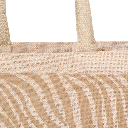 Zebra Print Natural Jute Tote Bags for Eco Shopping – Wholesale Supply