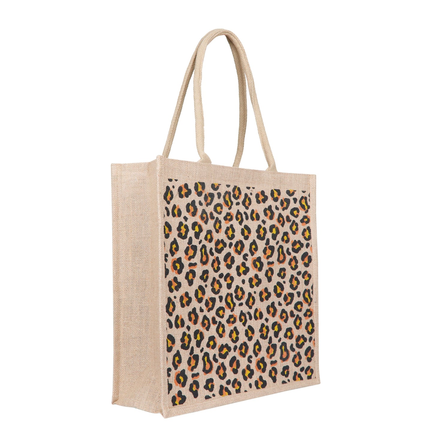 Cheetah Print Natural Jute Tote Bags for Sustainable Shopping – Wholesale Supply