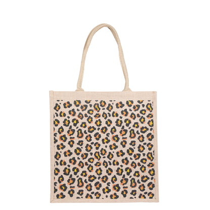 Cheetah Print Natural Jute Tote Bags for Sustainable Shopping – Wholesale Supply