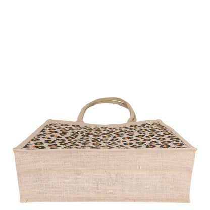 Cheetah Print Natural Jute Tote Bags for Sustainable Shopping – Wholesale Supply