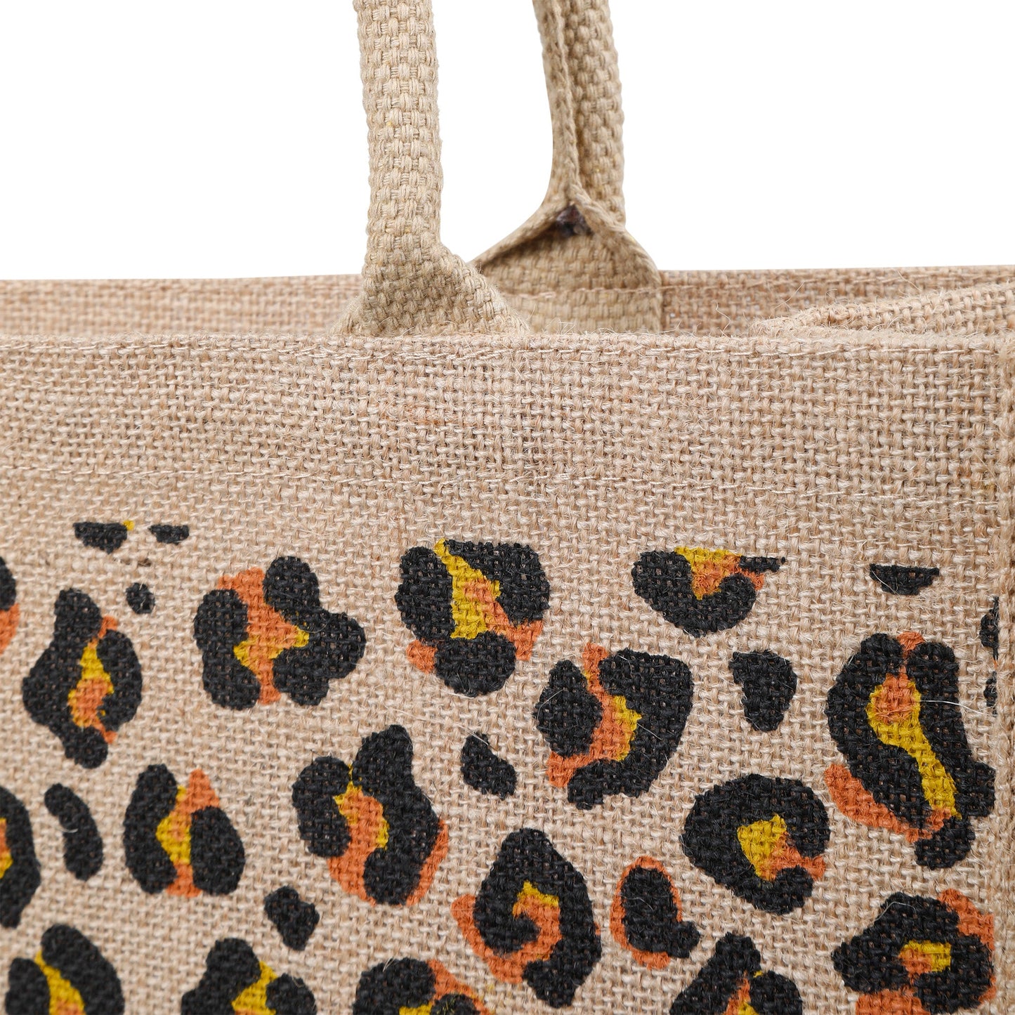 Cheetah Print Natural Jute Tote Bags for Sustainable Shopping – Wholesale Supply
