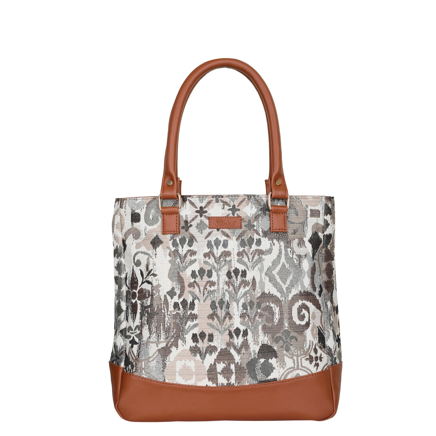 Wholesale Women Abstract Tapestry Tote Bag | Shoulder Purse with vegan leather Trim & Top Handle for Work, Travel & Daily Use