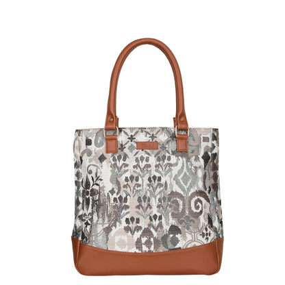Wholesale Women Abstract Tapestry Tote Bag | Shoulder Purse with vegan leather Trim & Top Handle for Work, Travel & Daily Use