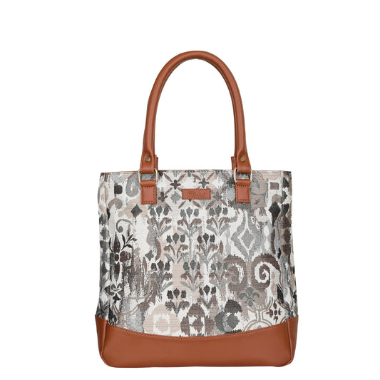 Wholesale Women Abstract Tapestry Tote Bag | Shoulder Purse with vegan leather Trim & Top Handle for Work, Travel & Daily Use