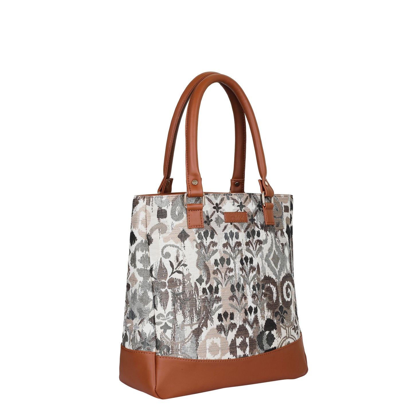 Wholesale Women Abstract Tapestry Tote Bag | Shoulder Purse with vegan leather Trim & Top Handle for Work, Travel & Daily Use