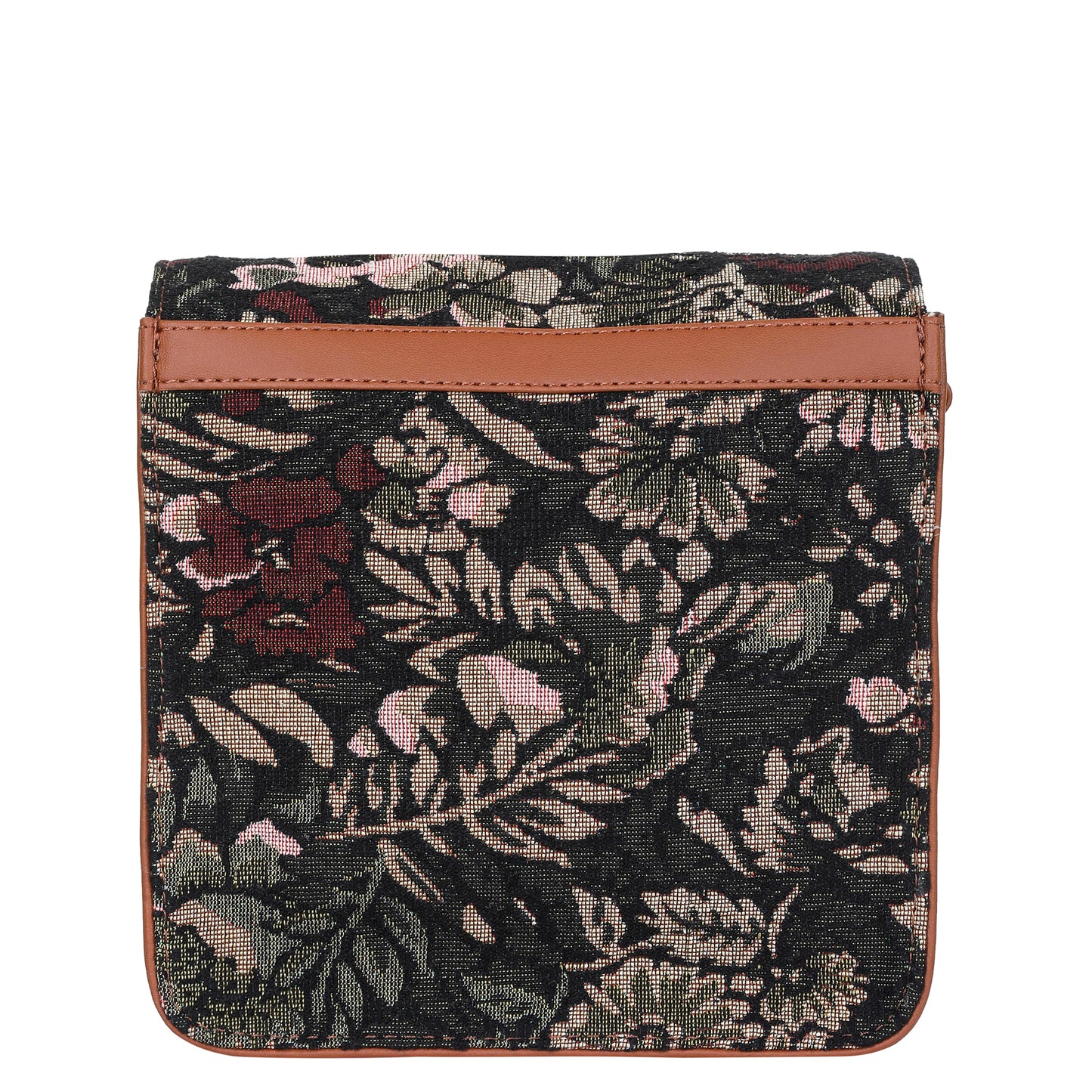 Vintage Tapestry Crossbody Bag – Women Sling Shoulder Purse with Vegan Leather Trim Handle