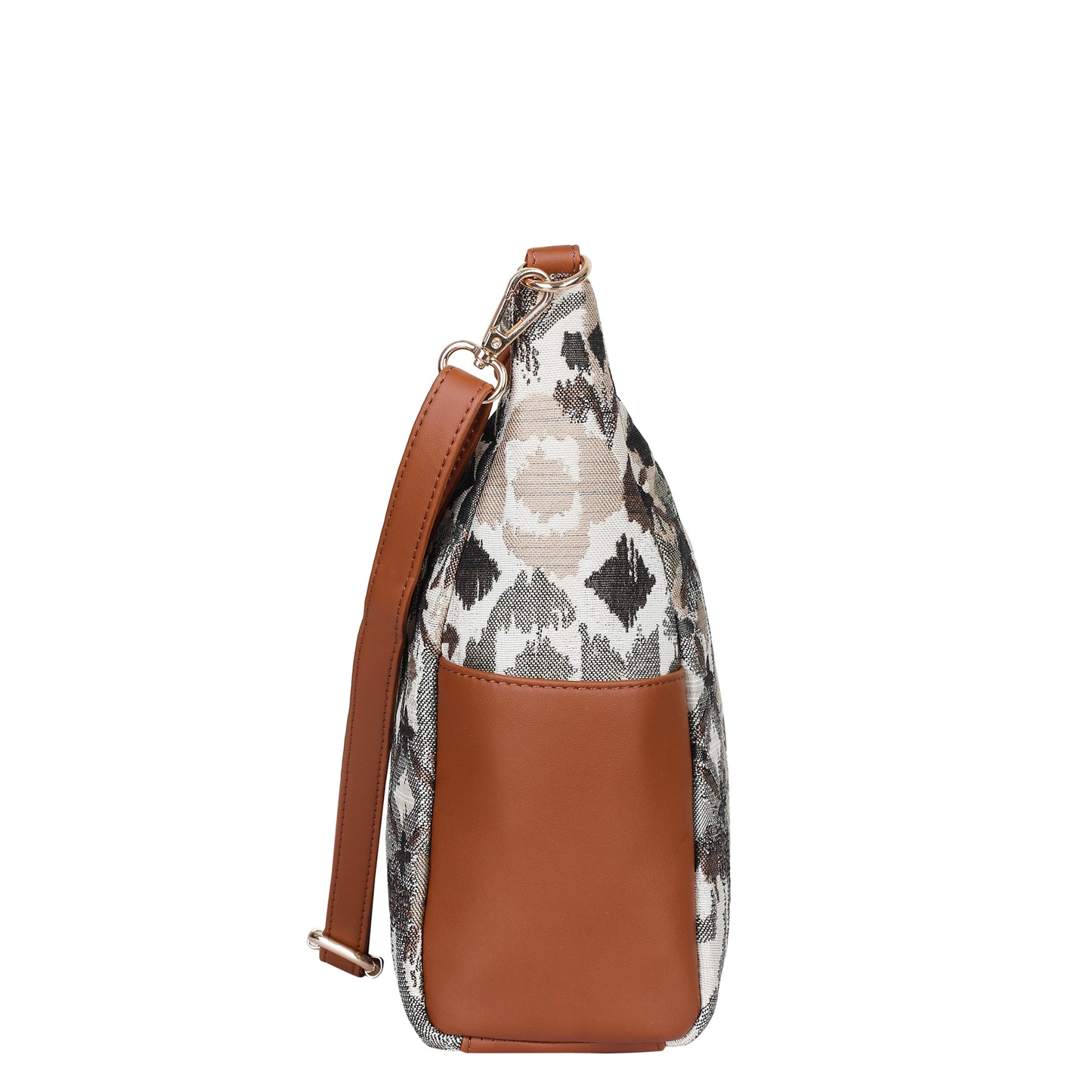 Wholesale Abstract Tapestry Hobo Crossbody Bag – Women Shoulder Sling Handbag with vegan leather Trim