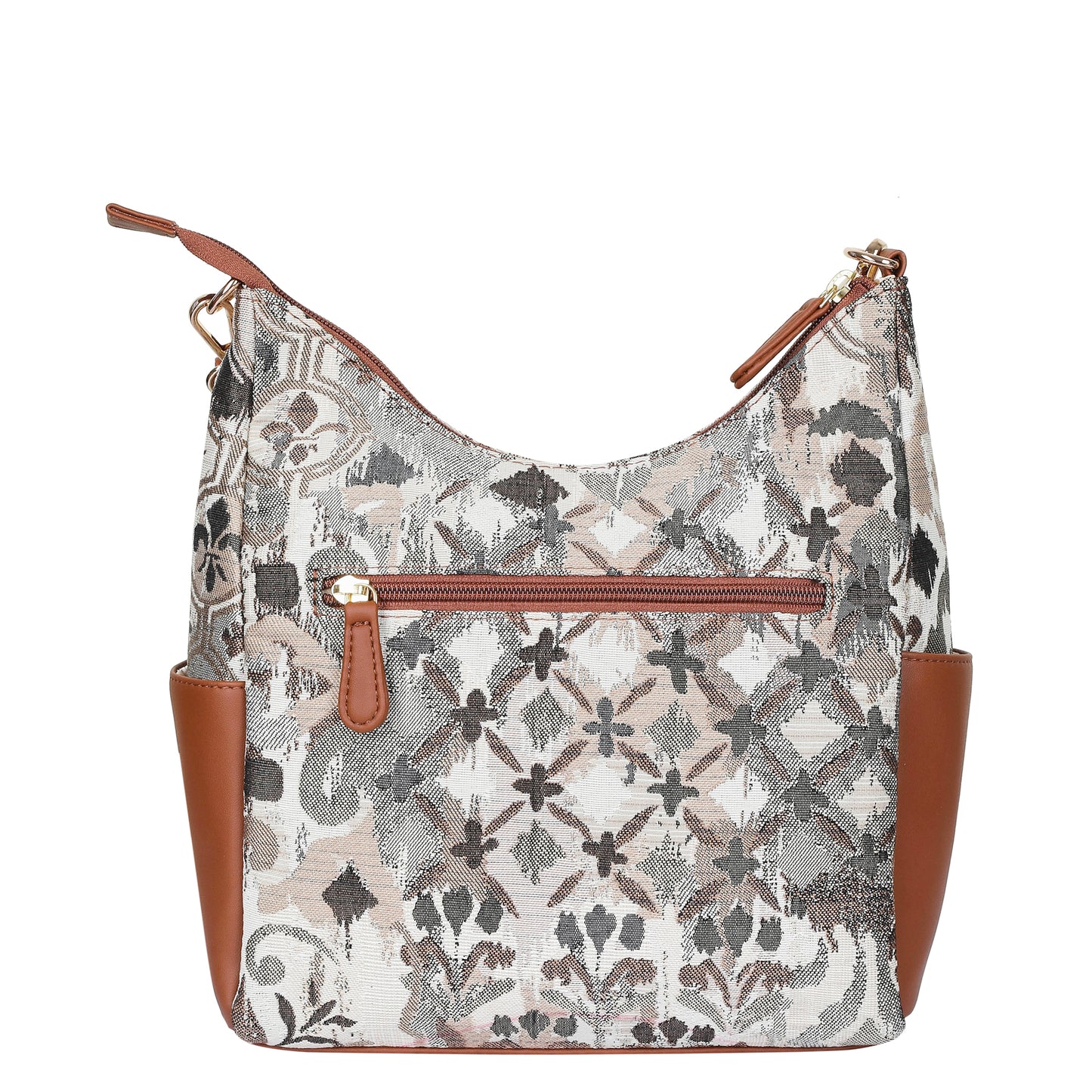 Wholesale Abstract Tapestry Hobo Crossbody Bag – Women Shoulder Sling Handbag with vegan leather Trim