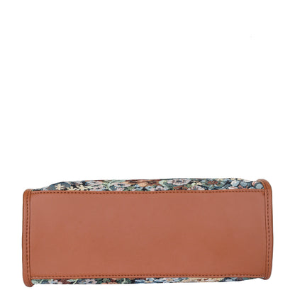 Wholesale Women Botanical Tapestry Satchel Bag – Vegan Leather Trimmed Handbag, Crossbody & Shoulder Purse